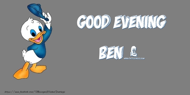 Greetings Cards for Good evening - Animation | Good Evening Ben